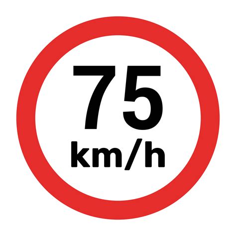 Speed Limit Sign 75 Km H Icon Vector Illustration 30718049 Vector Art At Vecteezy