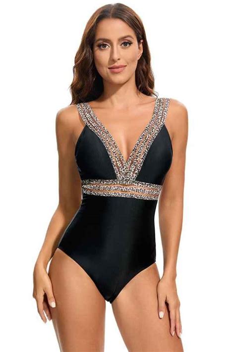 Sexy V Neck Backless One Piece Bikini Swimwear Reflex Garments