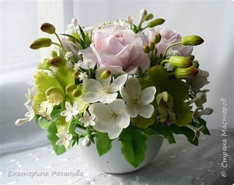 Флористика искусственная Лепка Цветы из полимерной глины Глина Фарфор ...