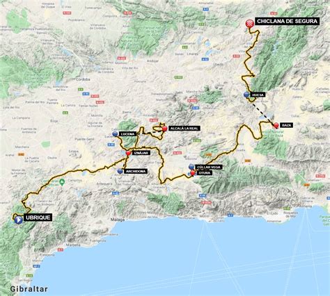 Overview Map Vuelta A Andalucia Ruta Ciclista Del Sol