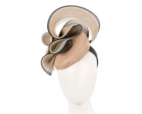 Nude And Black Racing Fascinator By Fillies Collection Fruugo Uk