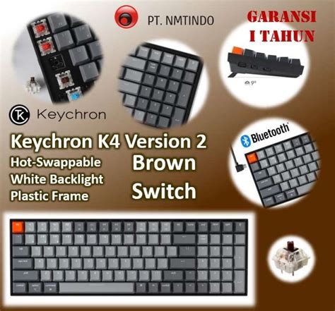 Promo Keychron K Hot Swappable Brown Switch White Backlight Plastic Frame Diskon Di Seller