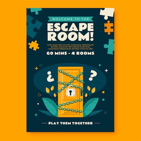Premium Vector Flat Design Escape Room Poster
