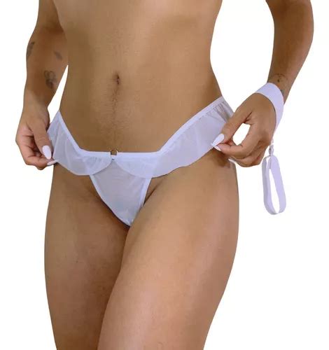 2 Calcinha Fio Dental 2 Algema Elástica Feminina Tule Sex MercadoLivre