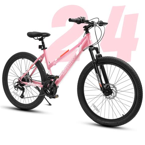 Ecarpat 24 Inch Mountain Bike, Disc Brakes 21 Speeds Women Mens Bike