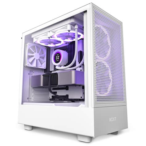 Gabinete NZXT H5 Flow Midi-Tower, sin Fuente, Blanco, CC-H51FW-01 ...