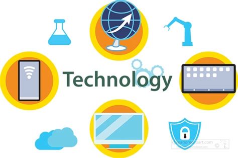 Industry Clipart Clip Art Image Depicting Modern Technology Design Elements