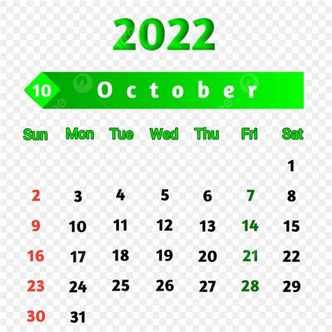Gambar Kalender Oktober Kalender Oktober Bulan Png Transparan
