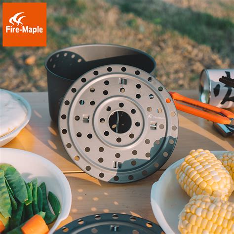Купить Столовые приборы туристические 火枫户外铝制蒸盘隔水细孔圆形蒸架小号折叠便携野餐野炊轻量装备 в ...
