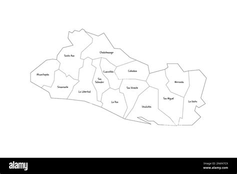 El Salvador Mapa político de las divisiones administrativas ...
