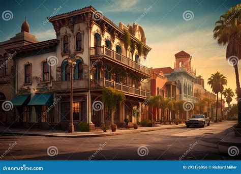 Old West Town Painting Illustration Stock Illustration - Illustration ...