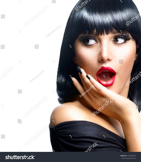 Sch Ne Berraschung Brunette Girl Ber Wei Stockfoto Shutterstock