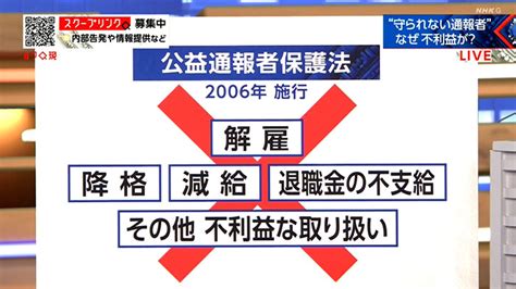 公益通報・内部告発を社会に生かす 報復から守る保護制度を考える Nhk クローズアップ現代 全記録