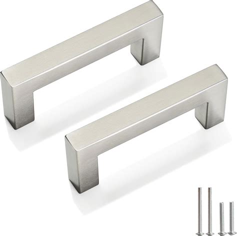 Redunest Cabinet Pulls Brushed Nickel Cabinet Handles Square Drawer