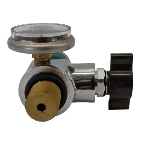 CGA540 Vertical Oxygen Outlet Valve With Gauge Port Chrome Plated Gas