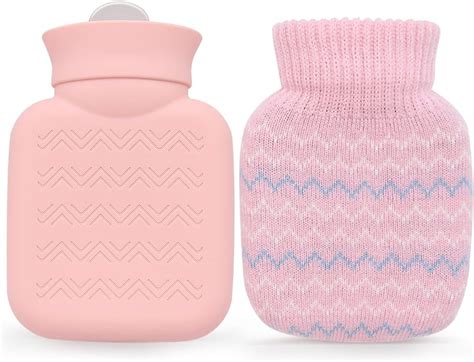 Amazon 320ml Hot Water Bottle With Knited Cover Mini Hot Water Bag For Pain Relief Waist