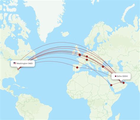 All Flight Routes From Doha To Dulles Doh To Iad Flight Routes