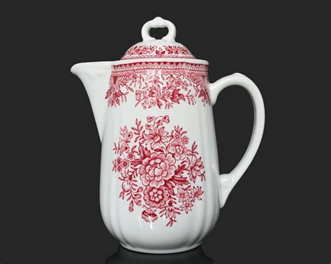 Small Porcelain Tea Pot Red And White Villeroy Boch Fasan