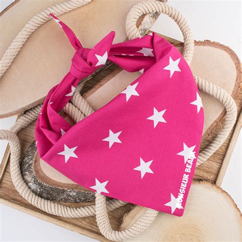 Hondenbandana Stars Pink Beschrijving Roze Bandana Met Witte Sterren