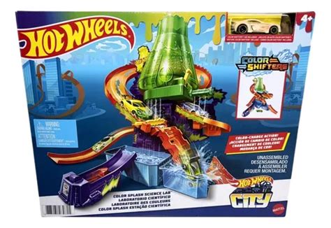 Conjunto Playset Pista De Percurso Hot Wheels Color Splash Esta O Cient Fica Acompanha