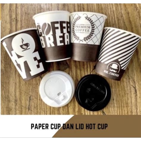 Jual Paper Hot Cup 9 Oz 210 Ml Coffee Tutup Isi 50 Pcs Shopee Indonesia