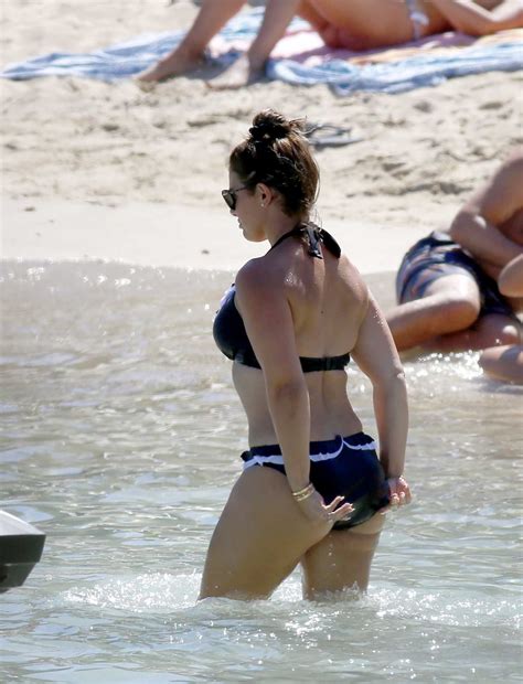 Rebekah Vardy In A Black Bikini On The Beach In Ibiza Celeb Donut