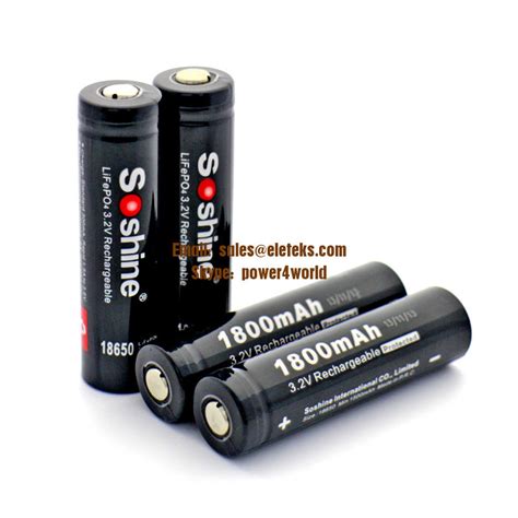 Geschützte Batterie LiFePO4 Soshine 18650 3.2V: 1800mAh
