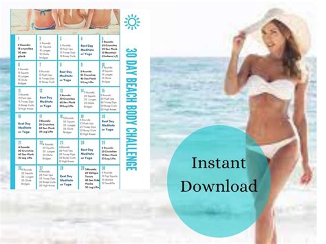 Day Beach Body Challenge Etsy