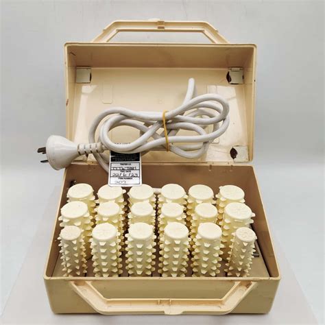 ItalCurler PEARL 18 Heated Hot Hair Curlers Case Italy AU Plug Working Retro S