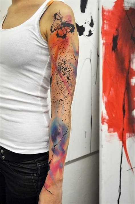 Water Color Tattoo Creative Simple Sleeve I Like How Its Not