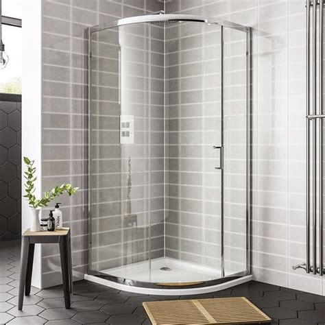 Duchy Spring Offset Quad Shower Enclosure 900 X 760 Sliding Chromeclear Quadrant Shower