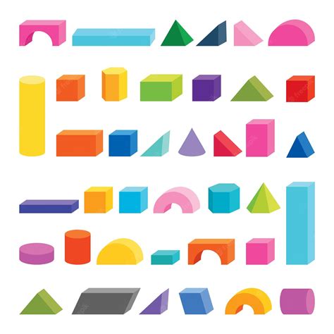 Premium Vector Colorful Flat Building Game Blocks