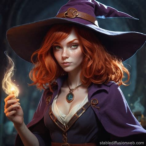 Mystical Redhead Sorceress Stable Diffusion Online