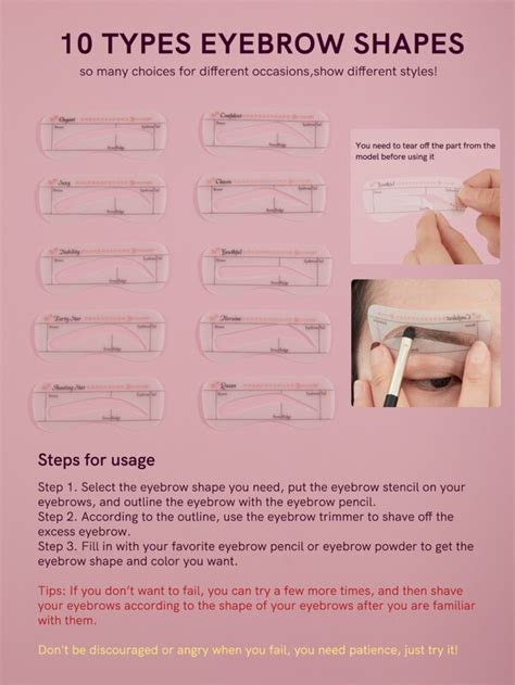 10pcs Eyebrow Stencil Reusable Shaper Kit 10 Styles Eyebrow Template