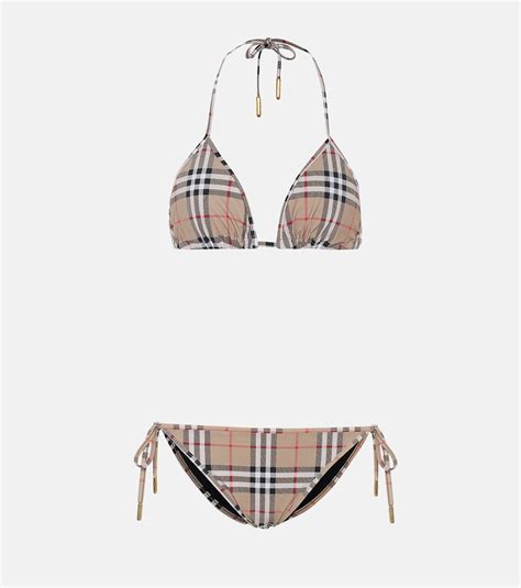 Bikini Triangular Vintage Check En Beige Burberry Mytheresa