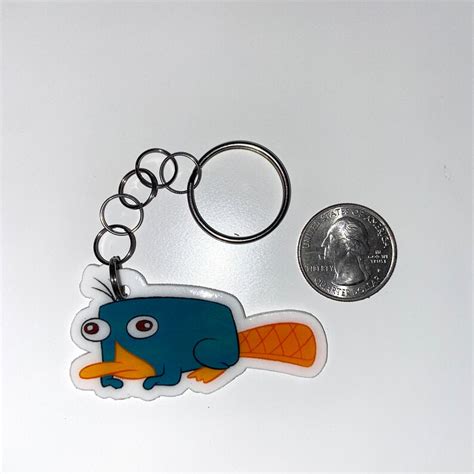 Perry The Platypus Phineas And Ferb Keychain Handmade Shrinky Etsy