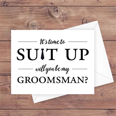 Will You Be My Groomsman Card It S Time To Suit Up Etsy