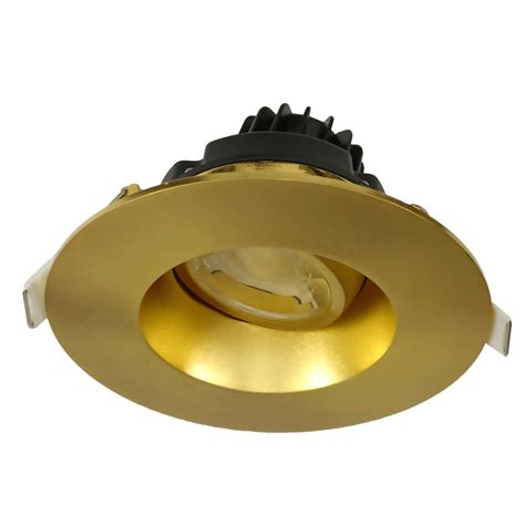 Led Regress Gimbal Round Brushed Brass Finish Selectable Cct