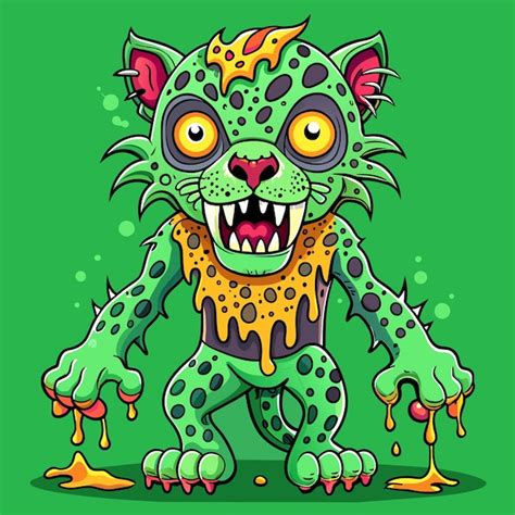 Premium Vector Zombie Leopard Slime Vector For Creepy Illustrations