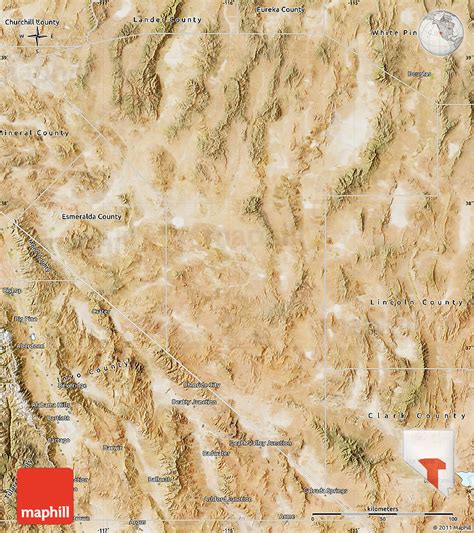 Satellite Map Of Nye County