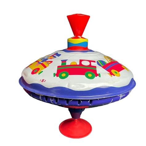 Lbz Toys Vintage 5s Retro Tin Litho Spinning Tin Top Toy Poshmark