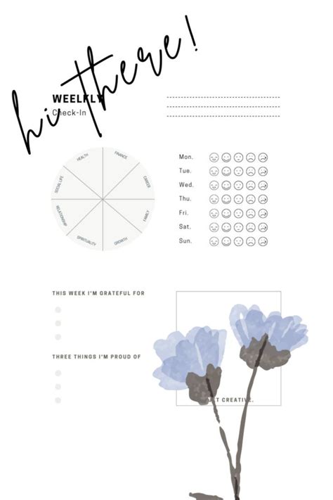Minimalistic Weekly Check In Template