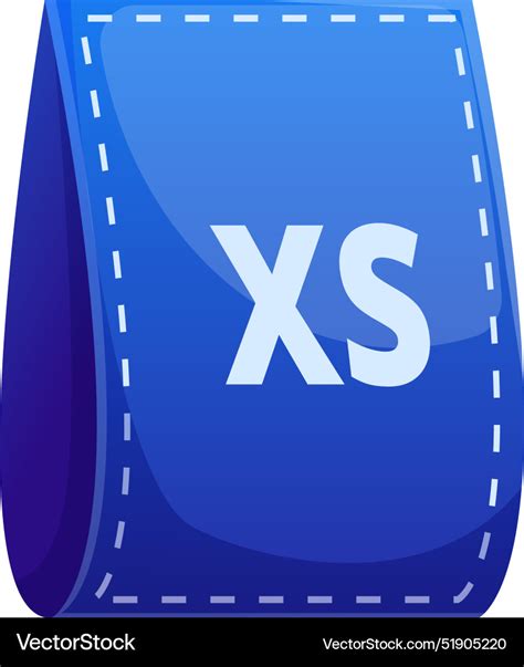 blue clothing tag showing extra small size vector image