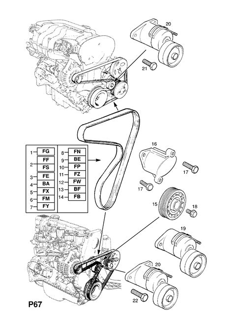 Opel ASTRA-F - Drive belt (contd.) > Opel EPC Online > nemigaparts.com