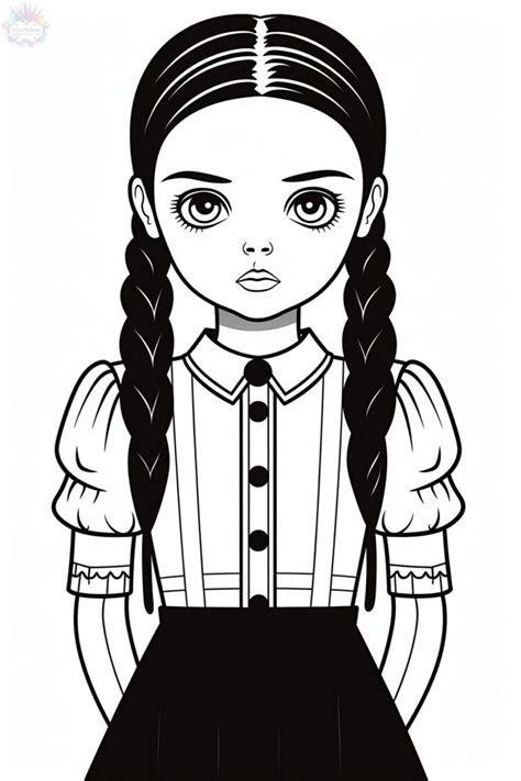 Desenho Para Colorir Vandinha - Wandinha Para Colorir + De 60 Desenhos Para Imprimir e Pintar