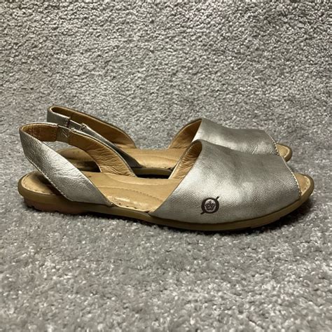 Born Shoes Born Trang Metallic Slingback Leather Sandal Size 8m