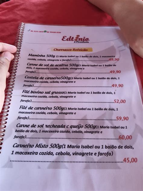 Menu At Picanharia Edtonio Restaurant Teresina Av Dep Paulo Ferraz