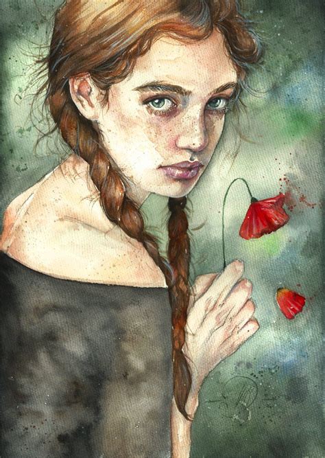 The Last Flower By Poplavskaya Akvarel