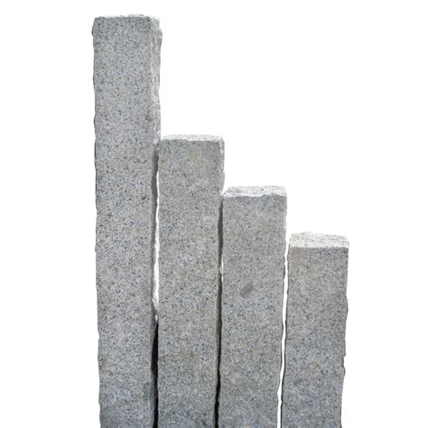 Palisade aus Granit grau 8 x 12 x 100cm Oberfläche gestockt 8 x 12