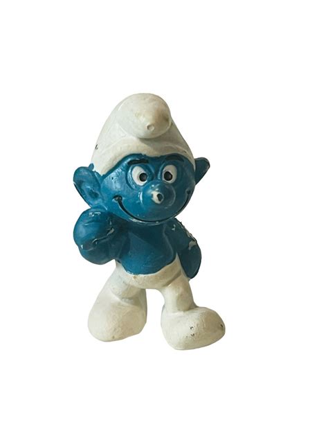 Smurfs Toy Figure Peyo Schleich Bully Germany 1978 Vtg Walking Etsy